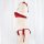 Festive christmas plush trim bikini set - tie-front halter sexy 3-piece lingerie gift for new year