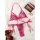Pink lace bra and thong set with floral embroidery, elegant bridal lingerie for women, perfect for vacations.