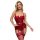 Sexy red lace bunny girl outfit set featuring a 3-piece design with underwire support, garter belt, and thong, perfect for -...