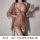 Model wearing plus size sexy lingerie set featuring lace trim sheer slip dress with matching robe, 3-piece seductive sleepwea...
