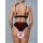 Back view of red lace lingerie set for small bust, featuring sexy 3-piece romantic sleepwear with busty illusion design.