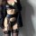 Seductive leather-look lingerie set featuring sexy lace-up design, perfect for an elegant yet daring look.