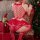 Sexy womens lace mesh sleep dress with sheer design, perfect for role play costumes or new year cosplay. features festive red...