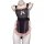Sheer black maid costume with pink ruffles and bow, featuring a seductive lingerie design for women.
