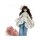 A charming 30cm bjd doll dressed in a delicate floral blouse and blue jeans, accompanied by pink roses. perfect for collector...