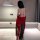 Seductive hanfu lingerie set featuring a red qipao with intricate designs, perfect for bedroom temptation and ethereal fantas...