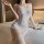 Floral moonlight sheer lingerie set featuring a transparent sensual short nightdress with matching bra, no-remove design, per...