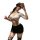 A woman poses with a phone, wearing a stylish black mini skirt and white top, showcasing a sexy and playful lingerie set from...