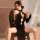Vintage chinese-style erotic lingerie set featuring a high-slit cheongsam bodysuit with deep v-neckline and sheer lace detail...