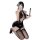 Retro lace corset set with vintage cheongsam design, perfect for role play and boudoir photography.