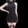 Sexy sleepwear set featuring a liquid-fitted black knit dress with high neck and sheer mesh thigh-high stockings, perfect for...