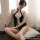 Vintage-inspired lace corset mini skirt set, featuring classic chinese qipao style with elegant detailing, perfect for cospla...