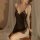 Sexy lace sleep dress featuring deep v-neckline and sheer cutouts, perfect for seductive bedroom lingerie set.