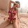Qingran womens lace bodysuit - sheer mesh hook-neck seductive sleepwear set featuring intricate lace details and ruffled edge...
