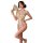 Qingran womens lace bodysuit - sheer mesh hook-neck seductive sleepwear set featuring delicate lace details and a sheer mesh ...
