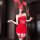 Sexy red lace corset mini dress with bunny ears and trident accessory, perfect for new year eve party outfits.