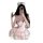A woman poses with a leopard print phone case, wearing a shimmering pink dress featuring a sheer mesh bralette and matching t...