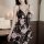 Floral design, lace trim cami with shorts, summer sleepwear set, elegant and sensual look.
