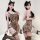 Sexy leopard print lingerie set for women – pure & seductive lace sleep dress with high slit & sheer chest detail