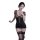 Leopard print lingerie set featuring a black bodice with lace detailing, sheer stockings, and elegant design for womens sleep...