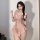 Floral deep v lace bodysuit featuring delicate pink floral patterns, elegant design with open crotch style, perfect for women...