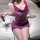 Sexy purple two-in-one sleepwear set featuring sheer fabric and lace details, perfect for curvy women seeking elegant comfort...