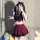 Sexy schoolgirl jk sleepwear set featuring a cute pure temptation short skirt with black lace trim, perfect for small bust en...