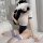 Sexy gymnastics outfit set - cute schoolgirl costume for role play & bedroom fun, featuring a white bodysuit with navy accent...