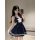 Semi-sweet allure navy schoolgirl lingerie set - sheer waist-cinching cute & sexy outfit