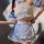 Cute maid-themed lingerie set featuring charming blue and white design, perfect for small busts. ideal lolita style servant c...
