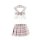 Qingran sexy plaid jk uniform set - summer student lingerie with lace-up & cut-out details