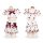 Japanese-style strawberry-themed two-piece sleepwear set featuring ruffled tops with bows and tiered skirts, perfect for sedu...