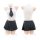 Seductive short crop top skirt set - slim-fit pleated schoolgirl costume outfit for women, featuring a white crop top with ti...
