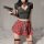 Sexy sailor uniform costume for women featuring a black crop top with plaid skirt, perfect for role play or nightclub outfits...