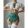 Sexy style passion lingerie set featuring a plaid mini skirt, sheer top with tie-front design, and thigh-high stockings for...