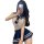 College-themed lingerie set featuring a sailor-style top with cutouts and a matching skirt, perfect for role play outfits.