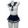 Japanese schoolgirl costume featuring a sailor-style uniform with an open-crotch bodysuit and pleated skirt, perfect for adul...