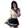 Pure & playful college uniform lingerie set featuring a sheer lace top with cutout design and a pleated skirt, perfect for ro...