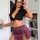 Sexy milk silk bra & plaid skirt set - sweet student-style lingerie outfit for women, featuring a plunging black top with tie...