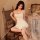 Sexy lingerie sleepwear set - cute sheer backless nightdress with matching bra & panty for women, elegantly displayed on a vi...