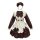 Sweet french-inspired maid outfit featuring a charming lolita dress with puff sleeves, ruffled apron, and large bows for a de...