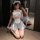Sexy maid cosplay costume featuring cute anime-style design with lace headband and apron, perfect for roleplay and fun.