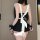 Sexy maid costume for women featuring a cute bunny girl outfit with low-cut design, no-remove play suit style.