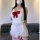 Wanhou heart apron cosplay maid costume set - sexy adult sleepwear & uniform outfit for women, featuring a white dress with a...