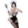 A woman poses in a black maid costume set featuring lace details, holding a feather duster while taking a selfie. includes sl...