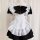 Japanese cute lolita bunny girl cosplay dress - black & white maid outfit with ruffled skirt