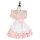 Japanese style cosplay maid dress - cute pink soft girl uniform costume set for role play, featuring ruffled sleeves and skir...
