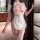 Peachy sweet bunny girl bodysuit - open-crotch sexy maid costume for playful date nights, featuring a charming design with ru...