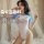 Queen anime cosplay lingerie set - sexy open-crotch bodysuit for women, 5208 style costume outfit featuring cat design, soft ...