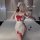 Pure temptation lingerie set for women – sexy maid & nurse costume sleepwear, busty illusion nightgown
